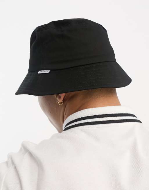 Ben Sherman nylon logo bucket hat in black, 4 of 4