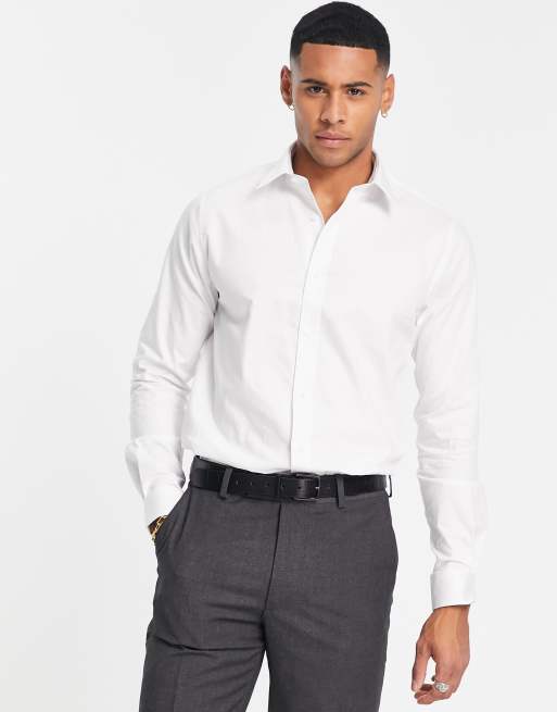 Ben Sherman - Overhemd van keperstof in wit