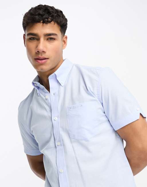 Ben Sherman - Oxford overhemd met korte mouwen in lichtblauw