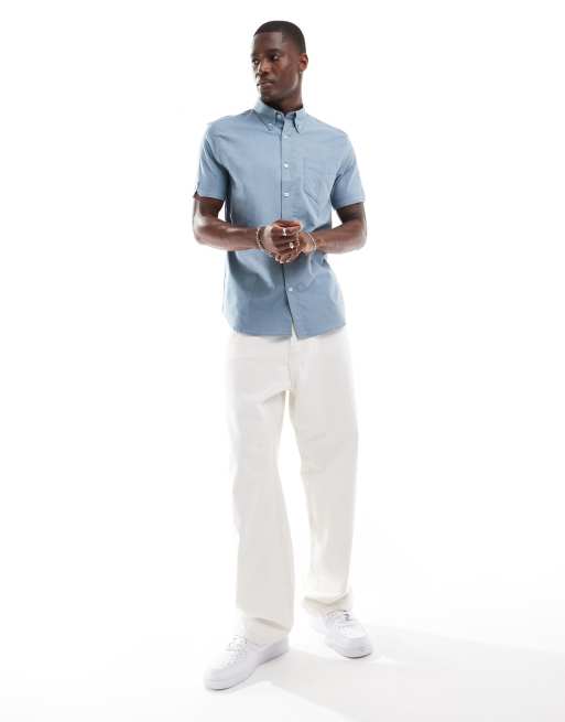 Ben Sherman - Oxford overhemd met korte mouwen in lichtblauw, 3 van 4