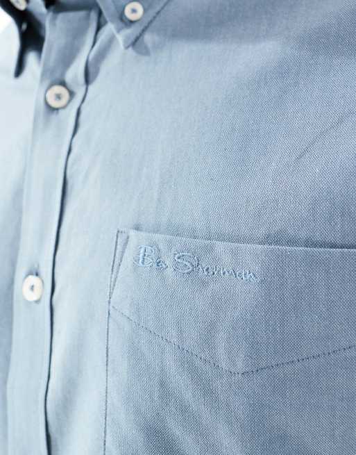 Ben Sherman - Oxford overhemd met korte mouwen in lichtblauw, 4 van 4