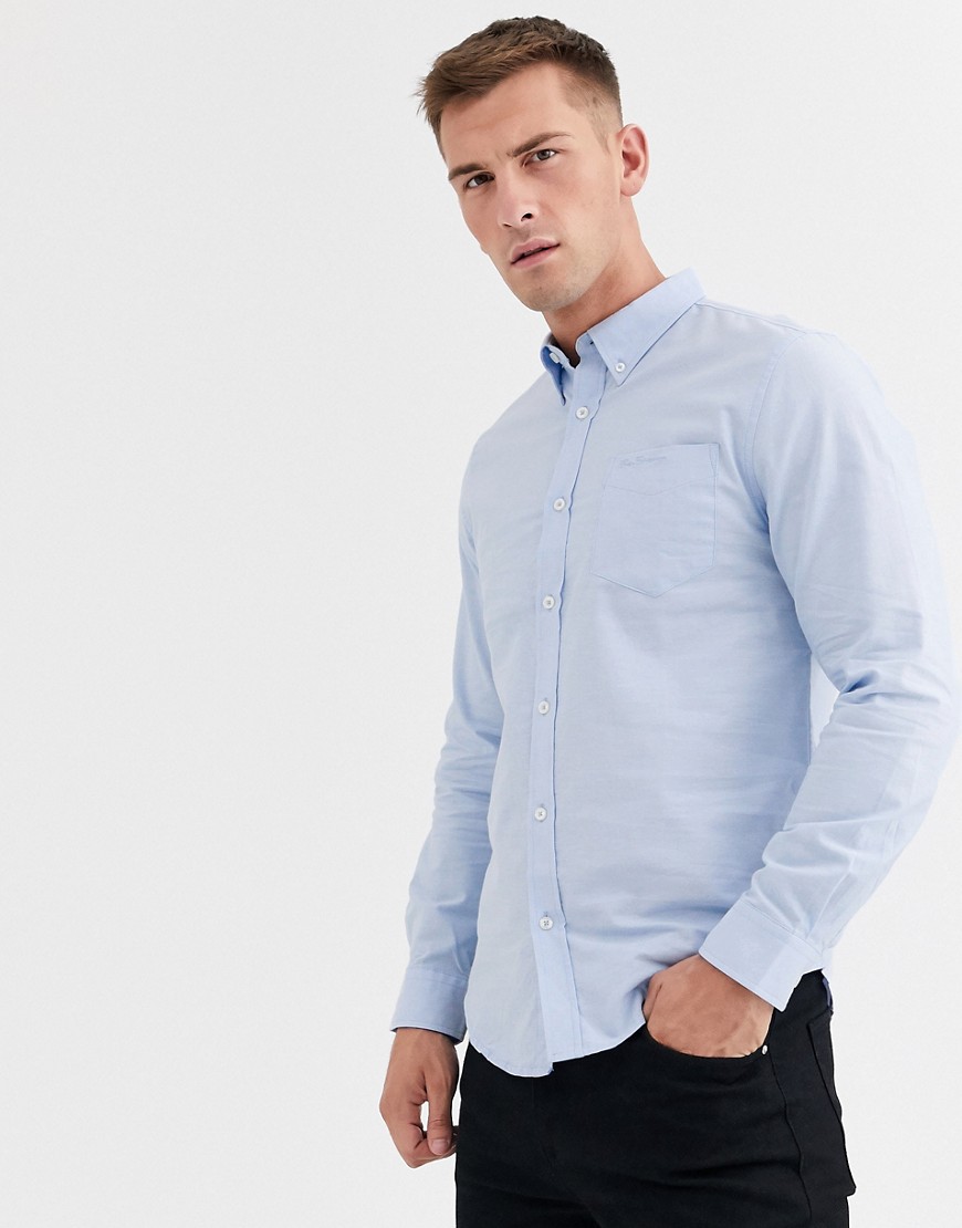 Ben Sherman – Oxfordskjorta med smal passform-Blå