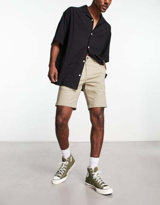 Ben Sherman - Pantaloncini chino elasticizzati slim color cuoio