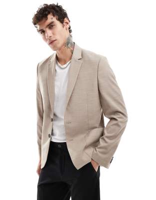 Ben Sherman Ben Sherman patch pocket suit jacket in beige-Neutral