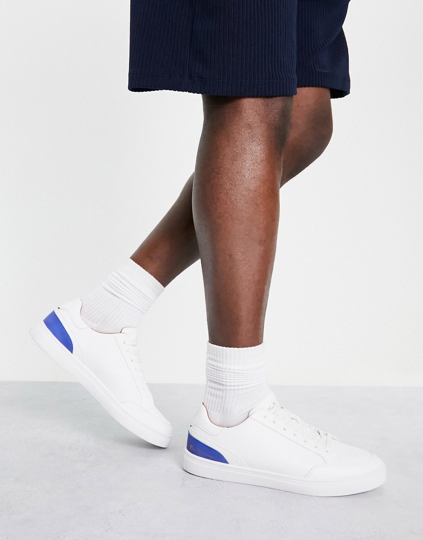 Ben Sherman perforated lace up sneakers in white