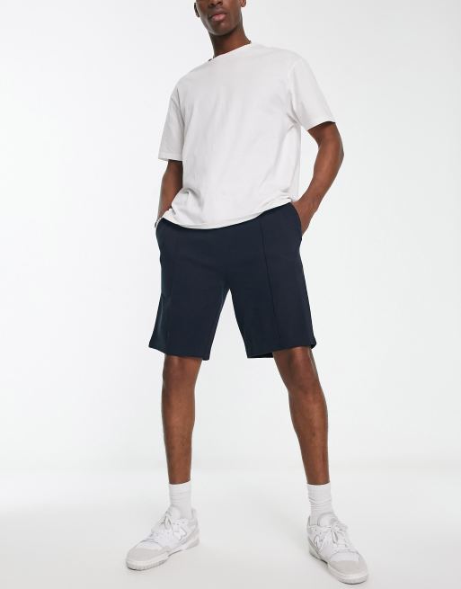 Ben Sherman pique shorts with pintuck seam in navy