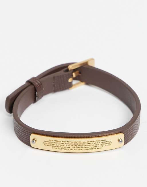 Ben Sherman plate leather bracelet