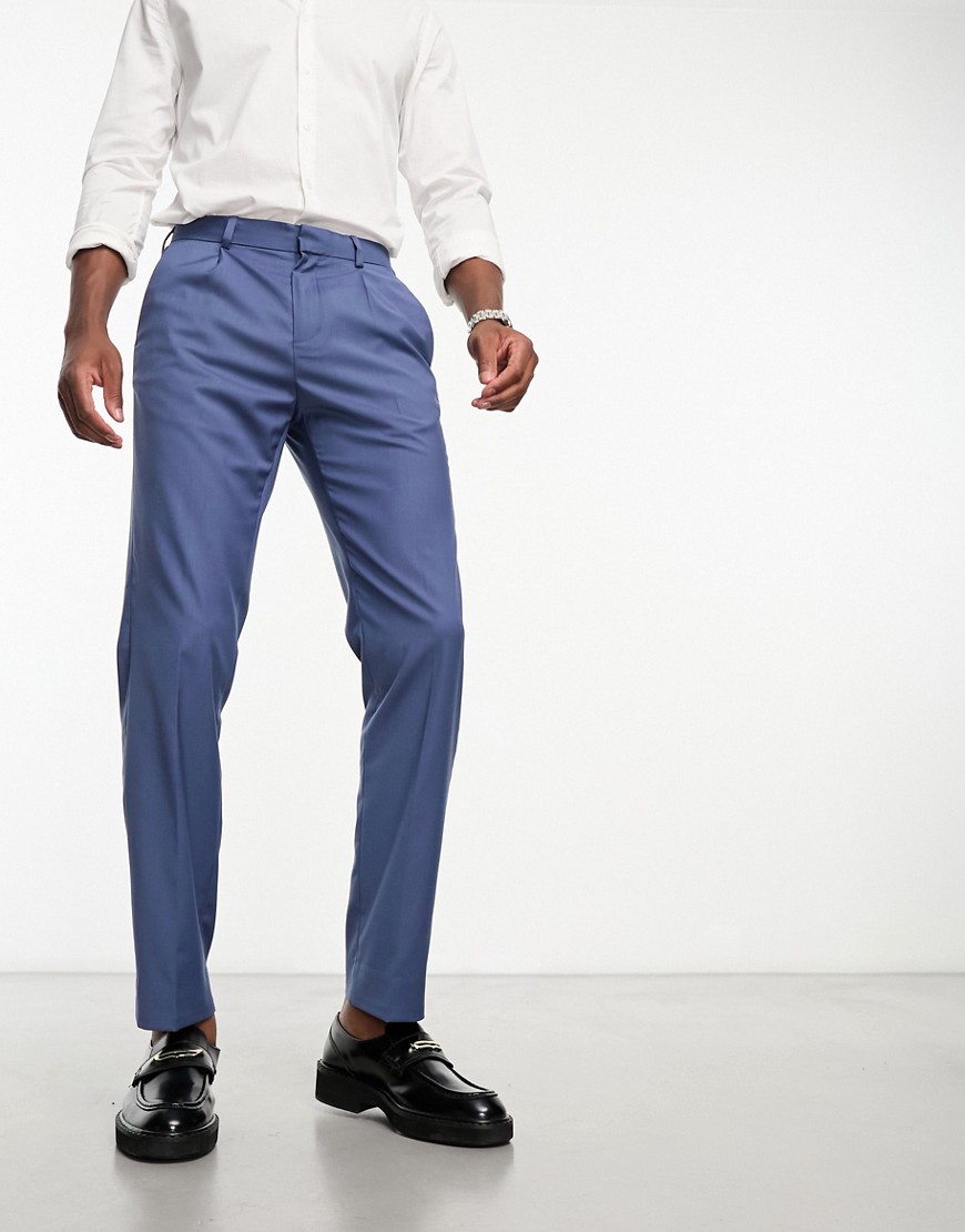 Ben Sherman pleated smart trousers in blue