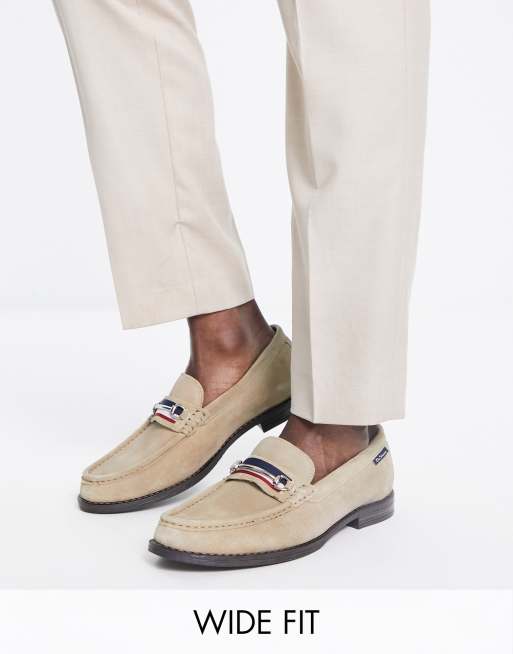 Ben Sherman - Pointure large - Mocassins en daim avec mors - Beige