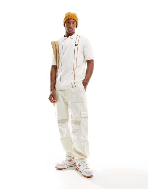 Ben Sherman - Polo à rayures verticales - Blanc