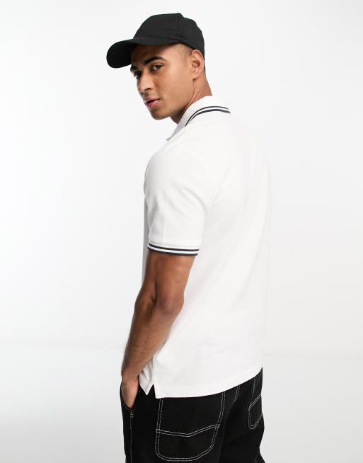 Ben Sherman - Polo bianca in jersey con doppie righe a contrasto sui bordi, 2 di 4