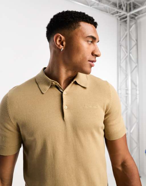 Ben Sherman Polo con logo color cuoio ASOS