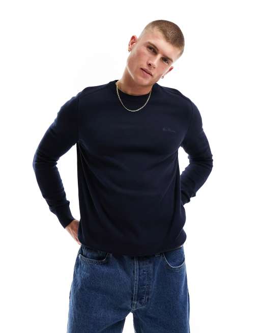 Ben Sherman - Pull à col ras de cou - Bleu marine