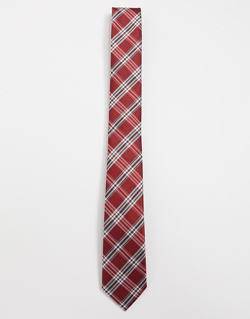 Ben Sherman red checked tie