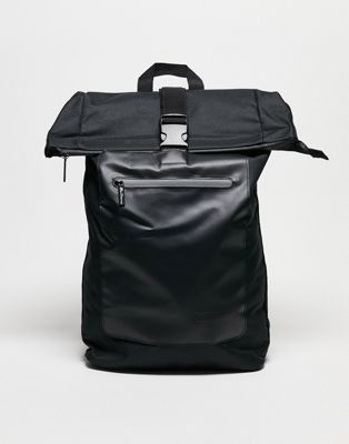 Ben Sherman rolltop backpack in black