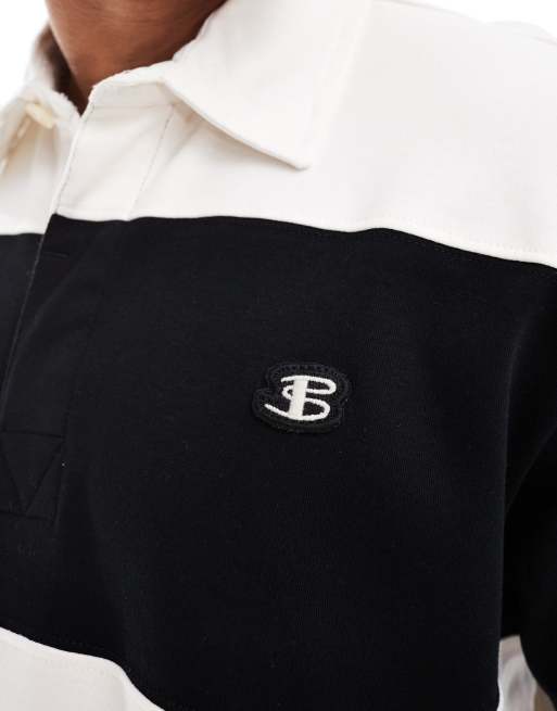 Ben Sherman - Ruimvallende rugbypolo met korte mouwen in gebroken wit, 3 van 4