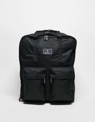 Ben Sherman top handle backpack in black - ASOS Price Checker