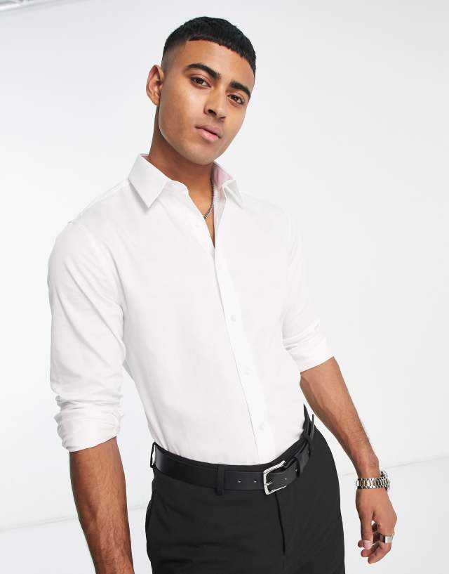 Ben Sherman - sateen shirt in white