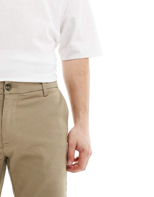 Ben Sherman – Schmale Chino-Shorts in Wollweiß mit Stretch, 5 von 5