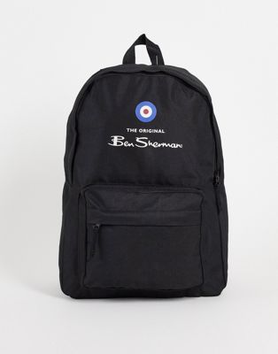 Ben Sherman script logo backpack in black
