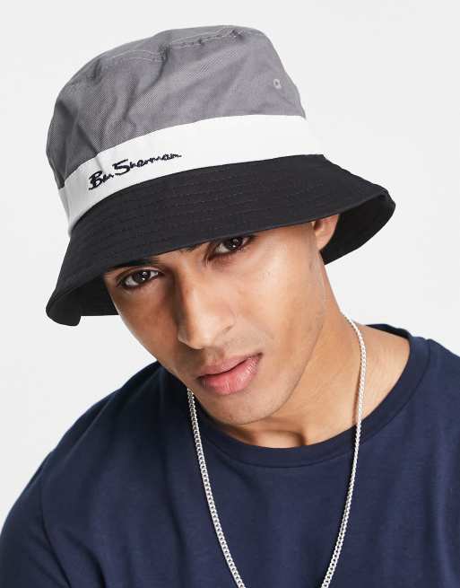 Ben Sherman script logo cotton bucket hat in black | ASOS