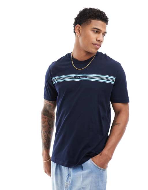 Ben Sherman seasonal stripe tee in dark blue