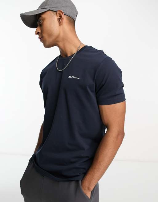 Ben Sherman short sleeve embroidered tee in navy