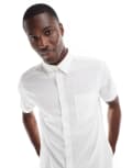 [Ben Sherman] Ben Sherman short sleeve linen shirt in white XL WHITE