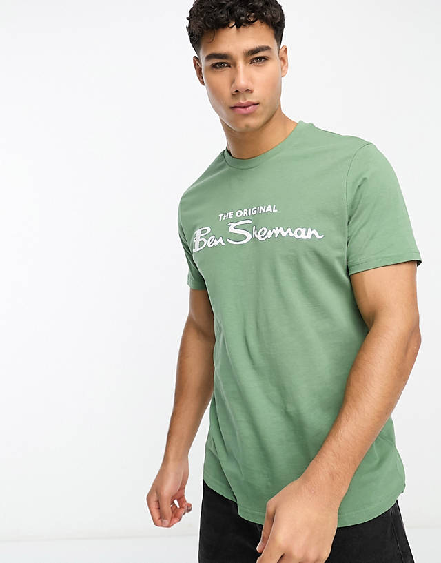 Ben Sherman - short sleeve logo t-shirt in green
