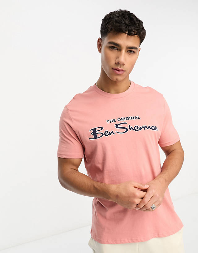 Ben Sherman - short sleeve logo tee in pink