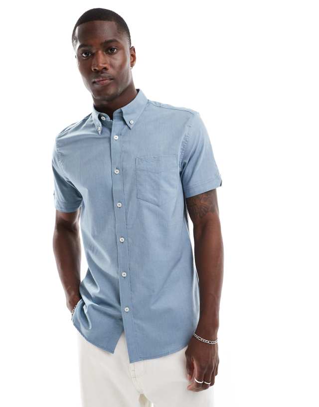 Ben Sherman - short sleeve oxford shirt in light blue