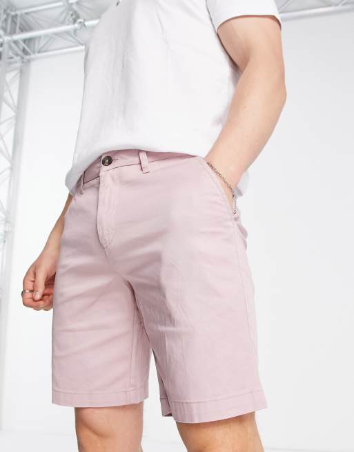 Ben Sherman shorter length chino shorts in pink