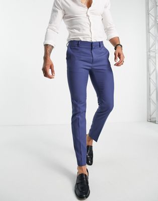 Ben Sherman skinny suit trousers in blue