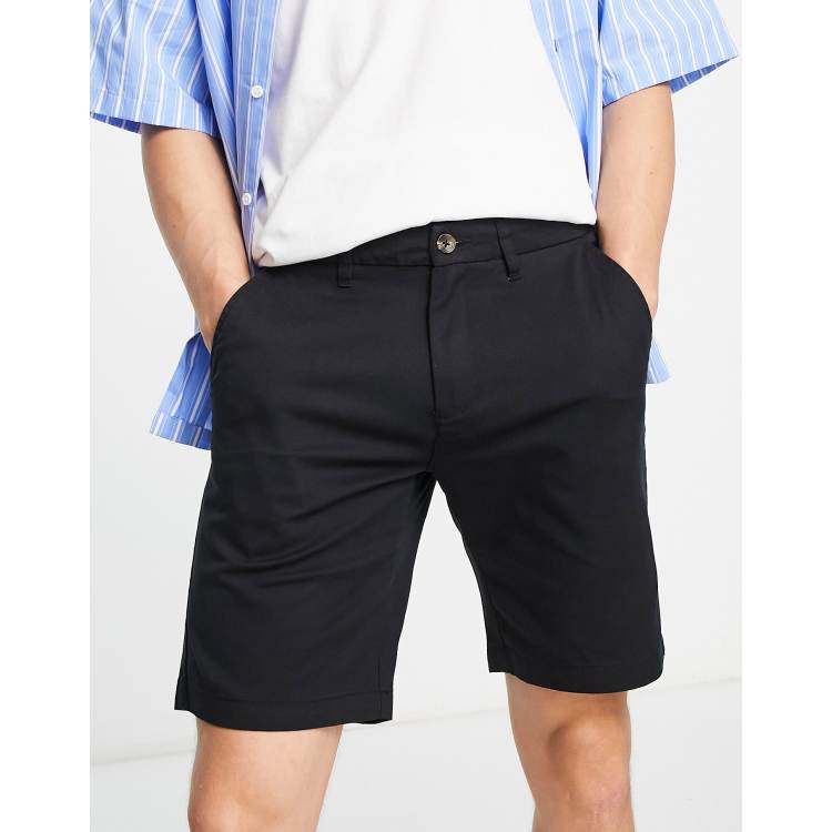 ASOS DESIGN smart slim shorts in black