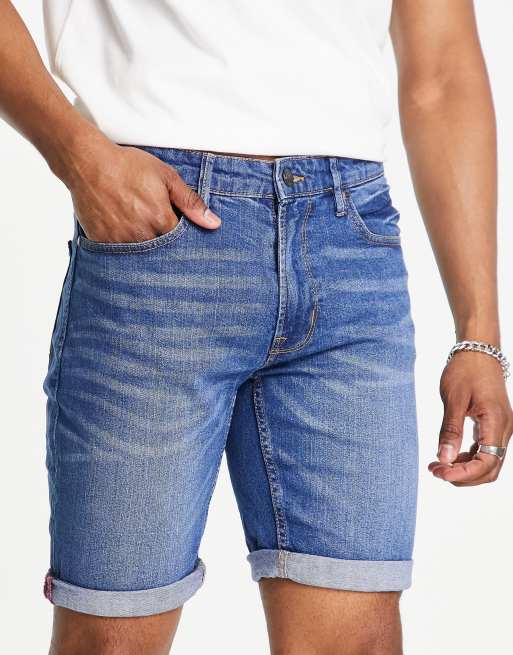 Ben Sherman slim fit shorts in mid blue