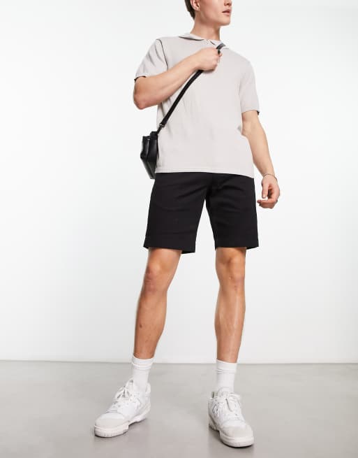Ben Sherman slim fit stretch chino short in black