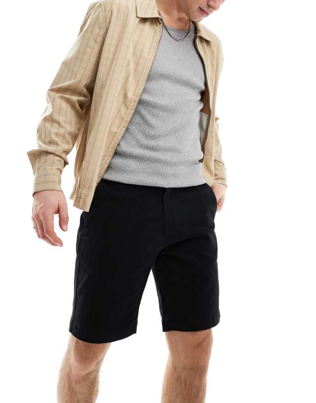 Ben Sherman - slim fit stretch chino short in black