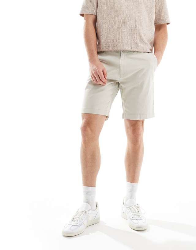 Ben Sherman - slim fit stretch chino short in grey