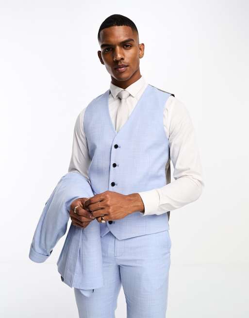 Grey tux with deals light blue vest