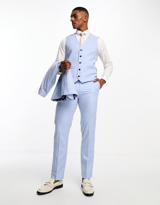 Ben Sherman slim fit suit waistcoat in light blue ASOS