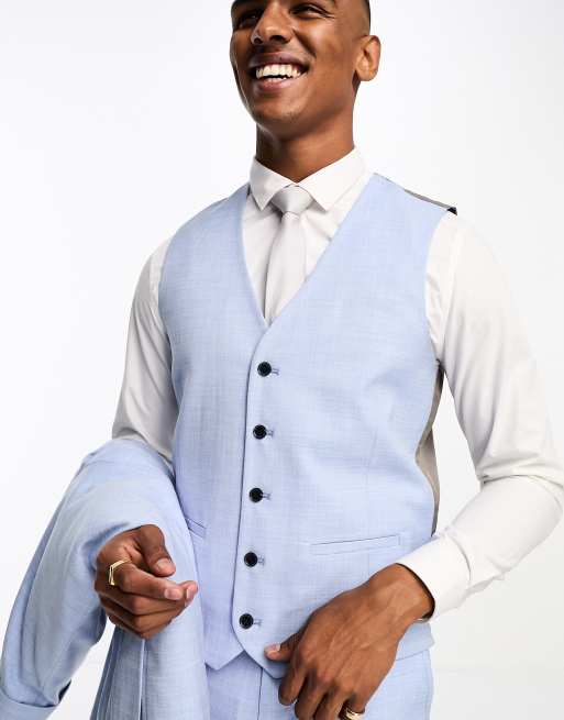 Blue waistcoat 2024 with white shirt