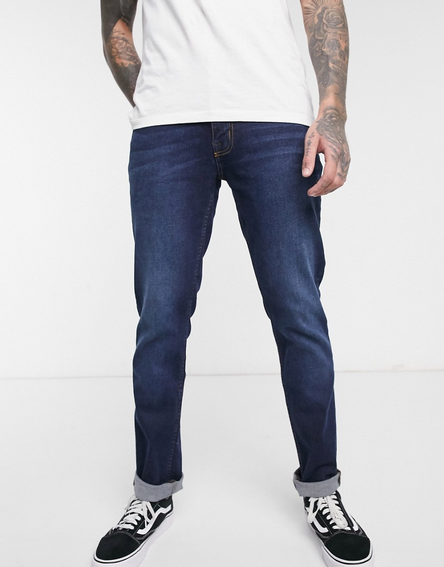 Ben Sherman – Slim jeans i mörk tvätt-Blå