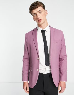 Ben Sherman slim suit jacket in purple