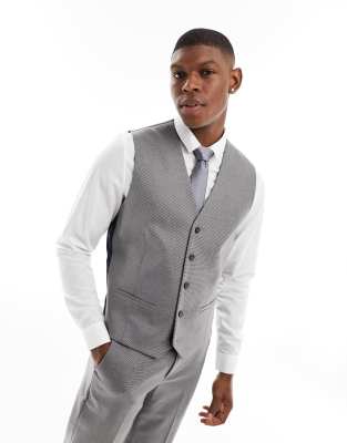 ben sherman slim waistcoat in grey