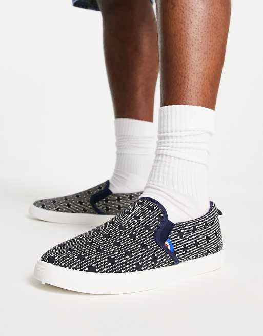 Ben Sherman slip on print plimsolls in navy