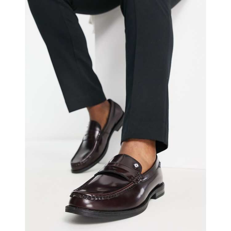 Ben smart leather penny loafers bordeaux | ASOS