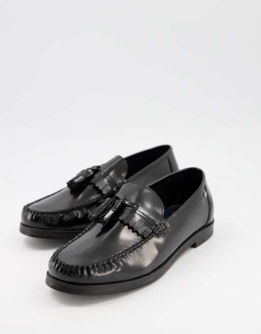 Black penny loafers with hot sale tassels