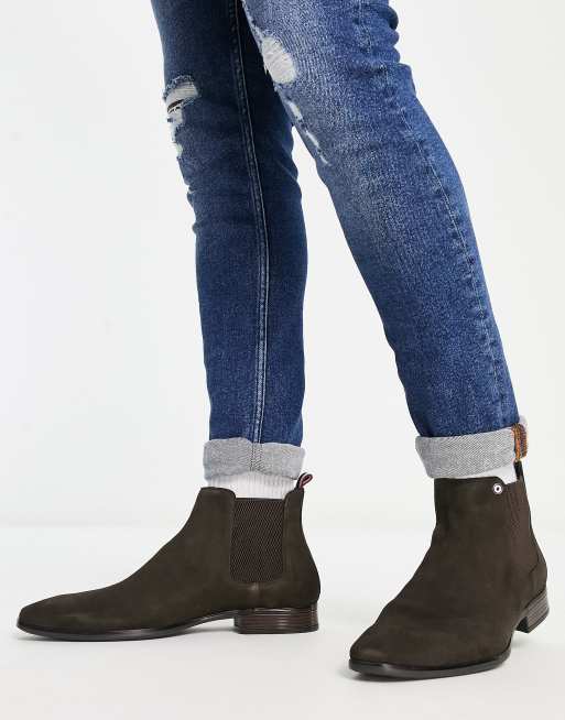 Ben Sherman smart suede chelsea boots in ASOS