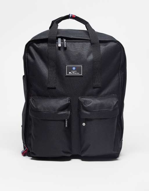 Ben Sherman - Sort rygsæk med hank for oven