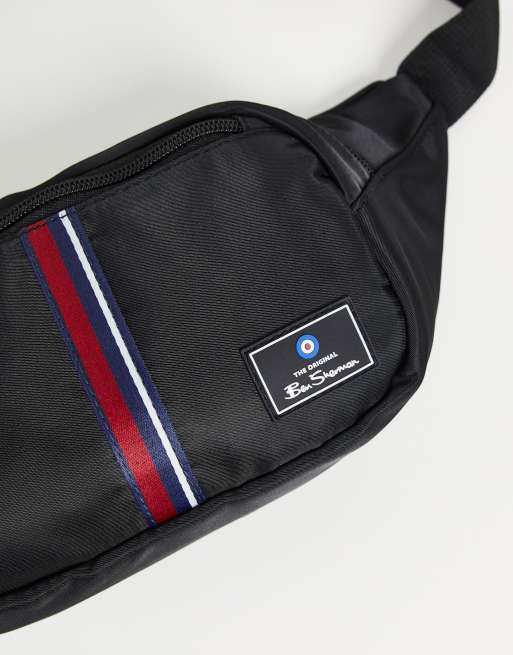 Ben Sherman Stripe Flight Bag in Black for Men